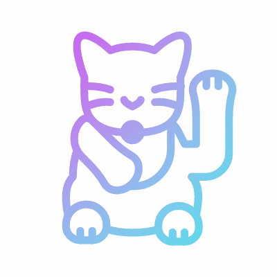 Maneki cat, Animated Icon, Gradient
