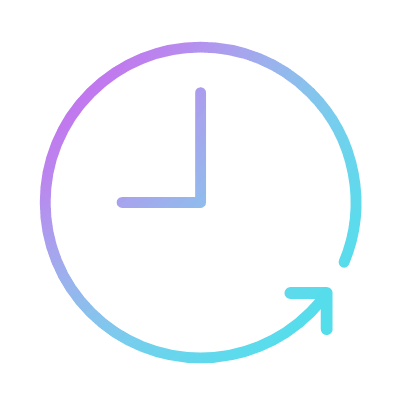 Reversed clock, Animated Icon, Gradient