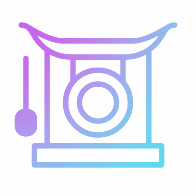 Gong, Animated Icon, Gradient