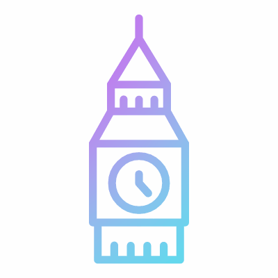 Big Ben, Animated Icon, Gradient