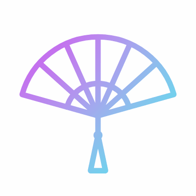 Hand fan, Animated Icon, Gradient