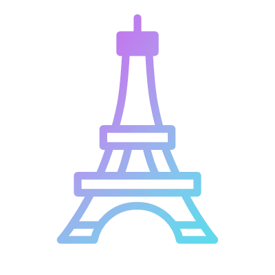 Eiffel Tower, Animated Icon, Gradient