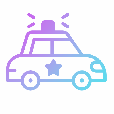 Police car, Animated Icon, Gradient