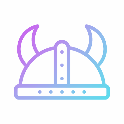 Viking helmet, Animated Icon, Gradient