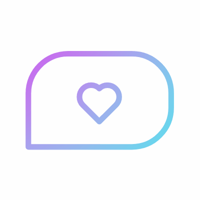 Heart message, Animated Icon, Gradient