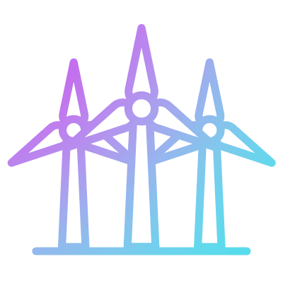 Wind turbines, Animated Icon, Gradient
