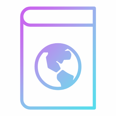 Geography Book, Animated Icon, Gradient