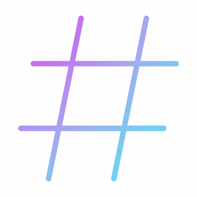 Hashtag, Animated Icon, Gradient