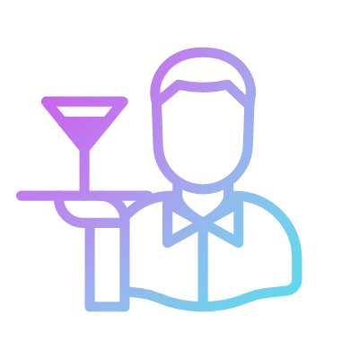 Bartender, Animated Icon, Gradient