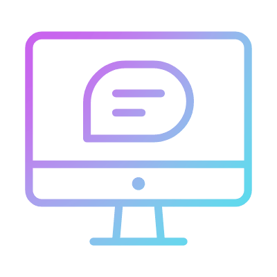 Computer Chat, Animated Icon, Gradient