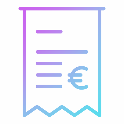 Receipt Euro, Animated Icon, Gradient