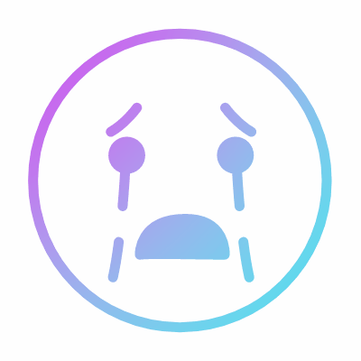 Cry emoji, Animated Icon, Gradient