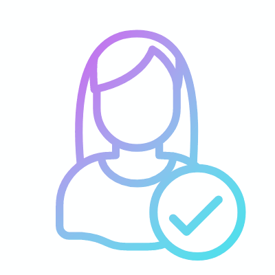 Woman check, Animated Icon, Gradient