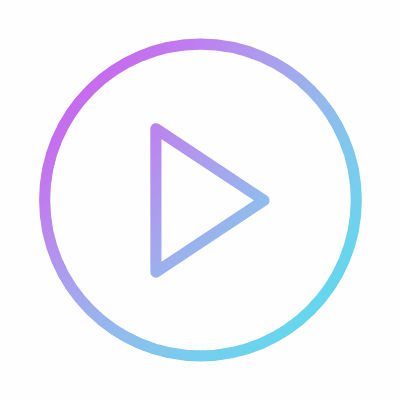 Play Button, Animated Icon, Gradient