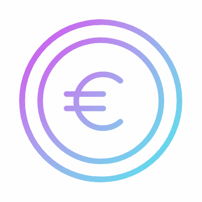 Euro coin, Animated Icon, Gradient