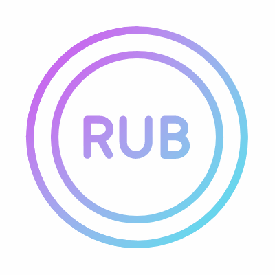 Ruble coin, Animated Icon, Gradient