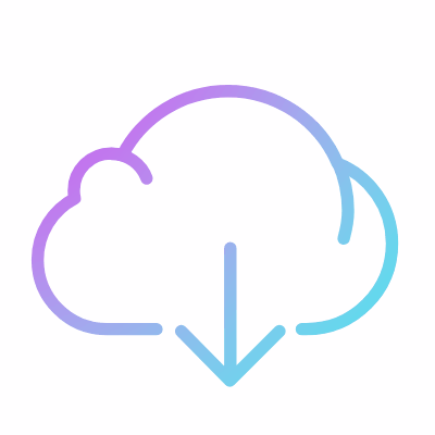 Cloud download, Animated Icon, Gradient
