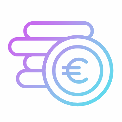 Euro coins, Animated Icon, Gradient