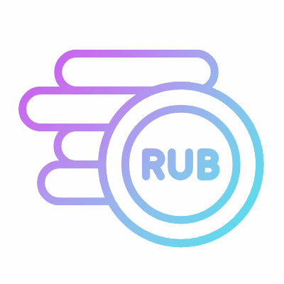 Ruble coins, Animated Icon, Gradient