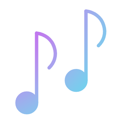 Music notes, Animated Icon, Gradient