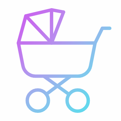 Stroller, Animated Icon, Gradient