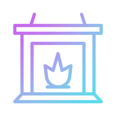 Fireplace, Animated Icon, Gradient