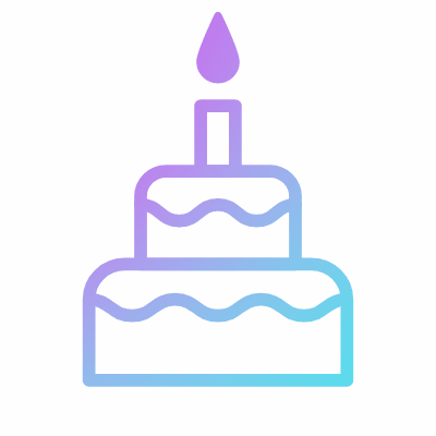 Birthday cake, Animated Icon, Gradient
