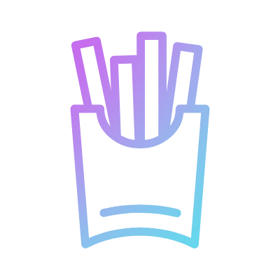 French fries, Animated Icon, Gradient
