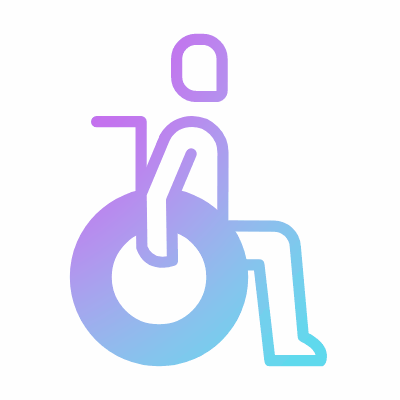 Disabled person, Animated Icon, Gradient