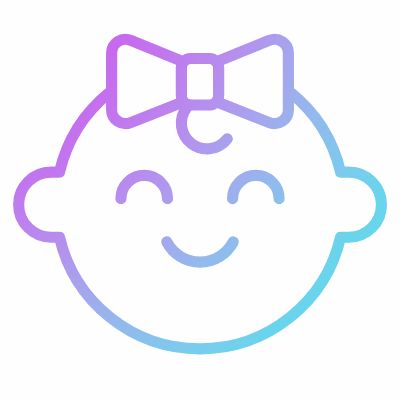 Baby girl, Animated Icon, Gradient