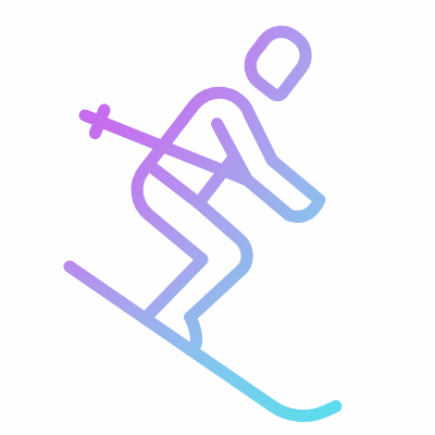 Skiing, Animated Icon, Gradient