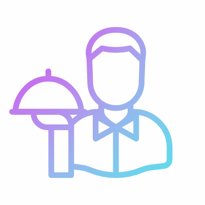 Waiter, Animated Icon, Gradient