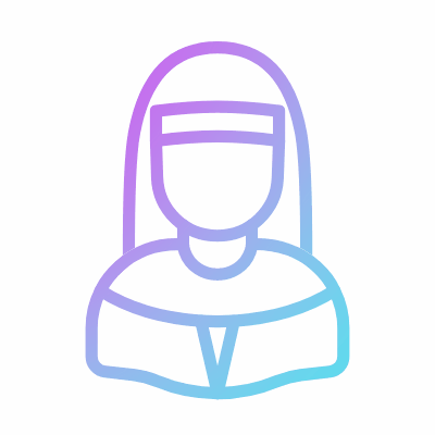 Nun, Animated Icon, Gradient