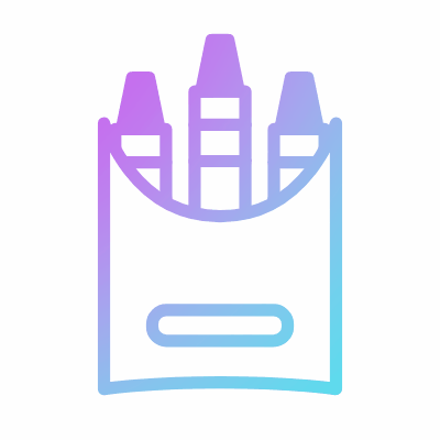 Crayons, Animated Icon, Gradient