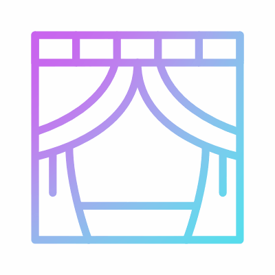 Curtains, Animated Icon, Gradient