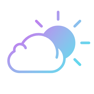 Cloudy day, Animated Icon, Gradient