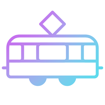 Tram, Animated Icon, Gradient