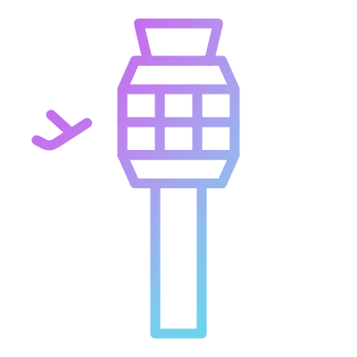 Airport tower, Animated Icon, Gradient