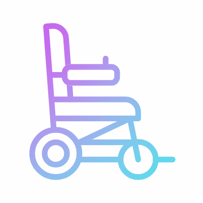 Electric wheelchair, Animated Icon, Gradient