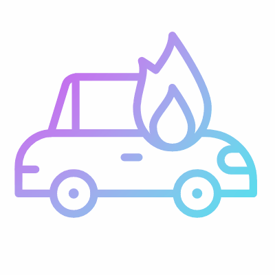 Car fire, Animated Icon, Gradient