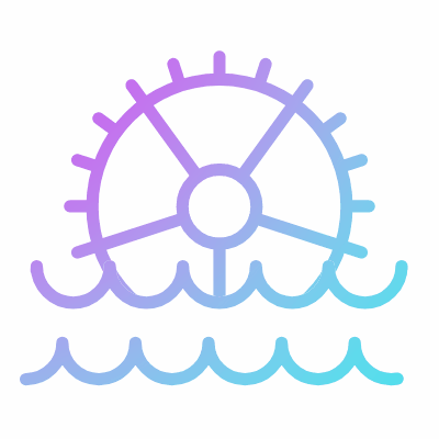 Water wheel, Animated Icon, Gradient
