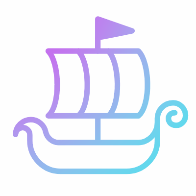 Viking ship, Animated Icon, Gradient
