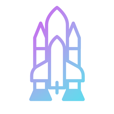 Spaceship, Animated Icon, Gradient