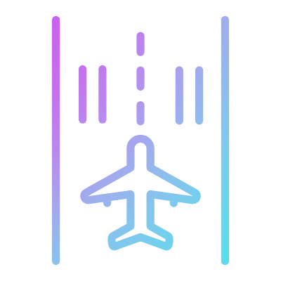 Airport runway, Animated Icon, Gradient