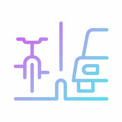 Bike lane, Animated Icon, Gradient