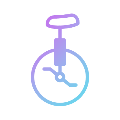 Unicycle, Animated Icon, Gradient