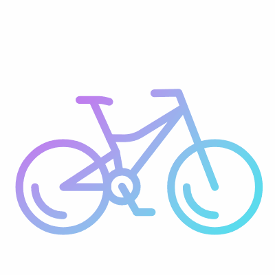 Downhill bicycle, Animated Icon, Gradient