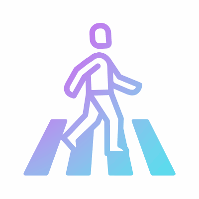 Crosswalk, Animated Icon, Gradient