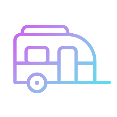 Camping trailer, Animated Icon, Gradient