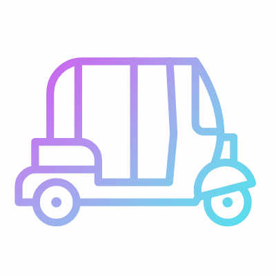 Auto rickshaw, Animated Icon, Gradient